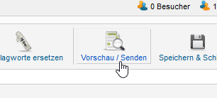 Vorschau/Senden-Button bei AcyMailing